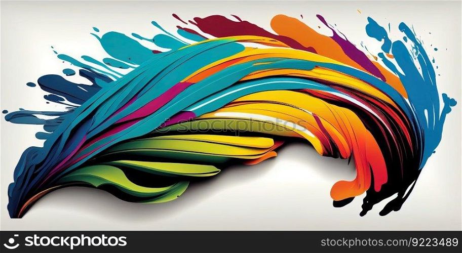 Color brushstroke oil or acrylic paint illustration. AI generative.