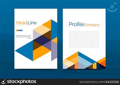 Color business brochure cover template, annual report front page, A4 size, leaflet abstract background, magazine design, flyer layout