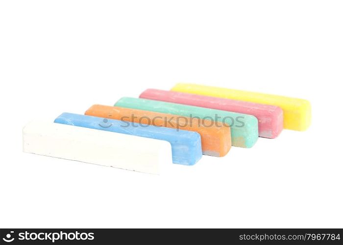 Color chalk pastels isolated on white