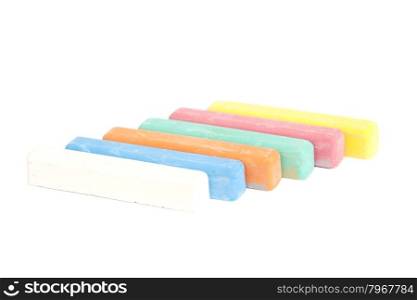 Color chalk pastels isolated on white