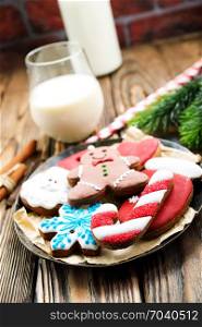 color christmas cookies, ginger cookies, stock photo