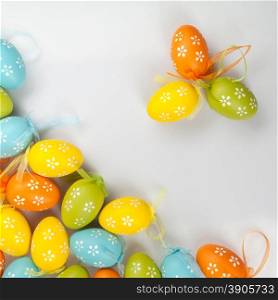 color easter eggs on white