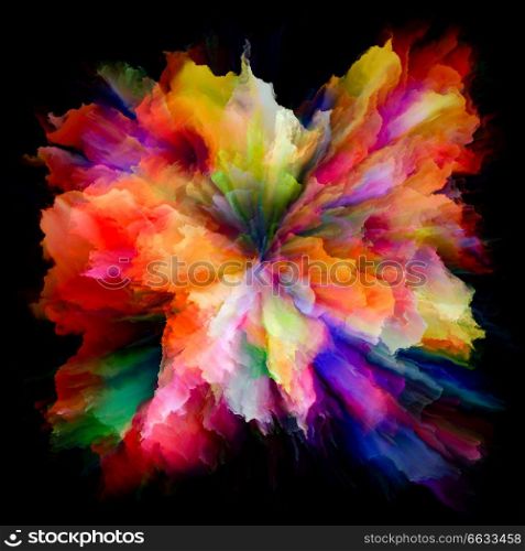 Color Emotion series. Abstract arrangement of color burst splash explosion as backdrop for projects on imagination, creativity art and design