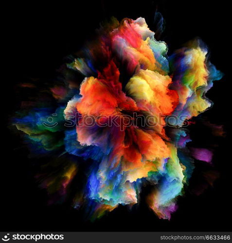 Color Emotion series. Abstract design made of color burst splash explosion on the subject of imagination, creativity art and design