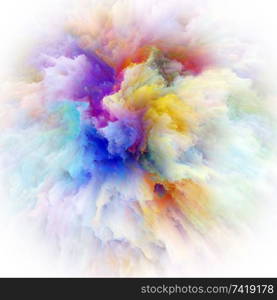 Color Emotion series. Backdrop of color explosion on the subject of imagination, creativity art and design