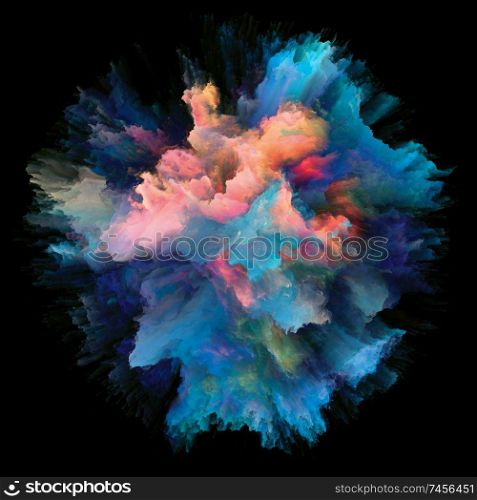 Color Emotion series. Background design of color burst splash explosion on the subject of imagination, creativity art and design