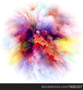 Color Emotion series. Background design of color explosion on the subject of imagination, creativity art and design