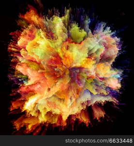 Color Emotion series. Creative arrangement of color burst splash explosion for subject of imagination, creativity art and design