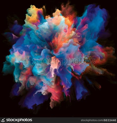 Color Emotion series. Design made of color burst splash explosion to serve as backdrop for projects related to imagination, creativity art and design