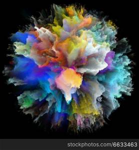 Color Emotion series. Interplay of color burst splash explosion on the subject of imagination, creativity art and design