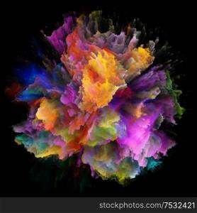 Color Emotion series. Interplay of color burst splash explosion on the subject of imagination, creativity art and design