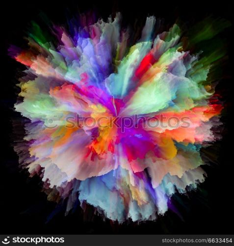 Color Emotion series. Visually attractive backdrop made of color burst splash explosion for works on imagination, creativity art and design