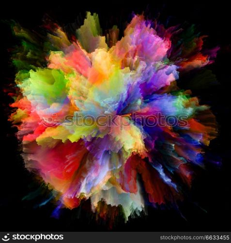 Color Emotion series. Visually attractive backdrop made of color burst splash explosion for works on imagination, creativity art and design