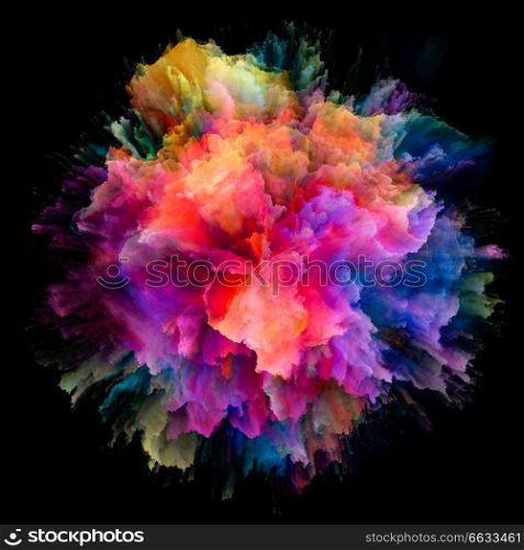 Color Emotion series. Visually attractive backdrop made of color burst splash explosion suitable in layouts on imagination, creativity art and design