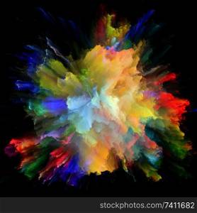 Color Emotion series. Visually pleasing composition of color burst splash explosion for topics on imagination, creativity art and design