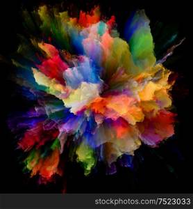 Color Emotion series. Visually pleasing composition of color burst splash explosion for topics on imagination, creativity art and design