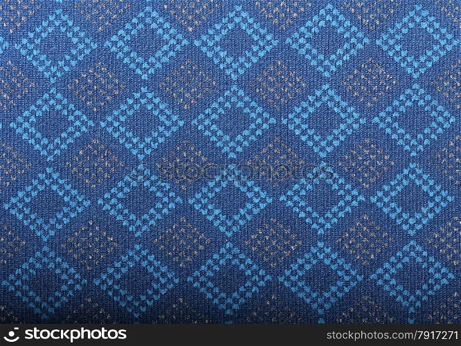 Color fabric pattern. Clothes background. Blue fabric pattern