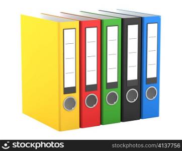 color file folders isolated on white background