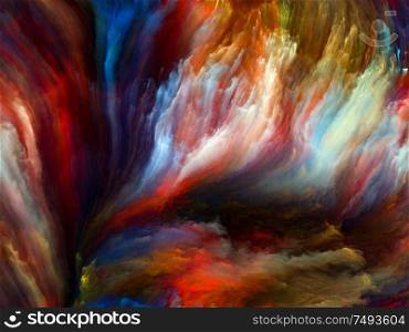 Color Flow series. Backdrop of streams of digital paint to complement your design on the subject of music, creativity, imagination, art and design