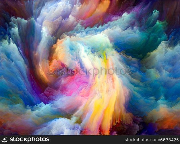 Color Flow series. Creative arrangement of streams of digital paint for subject of music, creativity, imagination, art and design