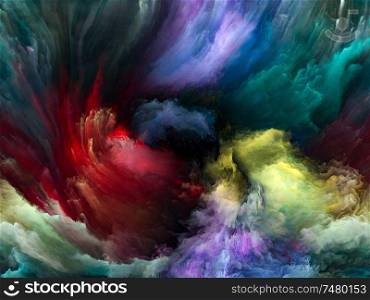 Color Flow series. Visually attractive backdrop made of streams of digital paint suitable in layouts on music, creativity, imagination, art and design