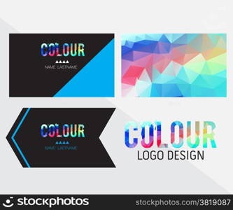 Color geometric triangular business card