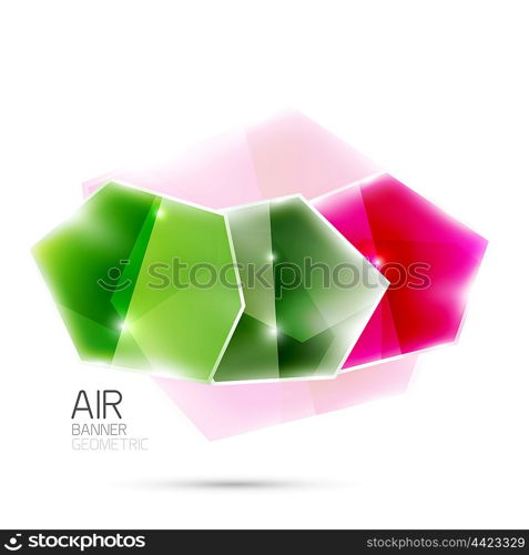 Color glossy geometric plates. Color glossy geometric plates on white. Abstract background template