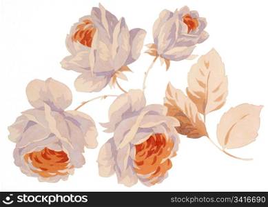 Color illustration of flowers in watercolor paintings. flowers