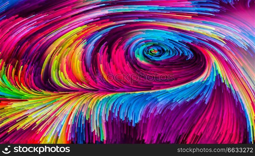 Color In Motion series. Abstract composition of Flowing Paint pattern for projects on design, creativity and imagination to use as wallpaper for screens and devices