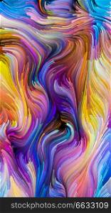 Color In Motion series. Abstract design made of liquid paint pattern on the subject of design, creativity and imagination to use as wallpaper for screens and devices