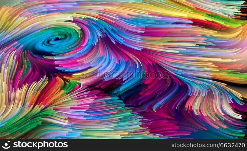 Color In Motion series. Backdrop composed of liquid paint pattern for use in the projects on design, creativity and imagination to use as wallpaper for screens and devices