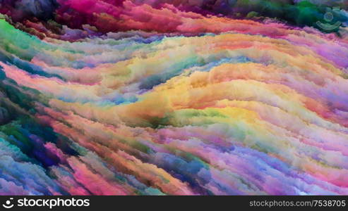 Color In Motion series. Backdrop of Flowing Paint pattern on the subject of design, creativity and imagination to use as wallpaper for screens and devices