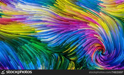 Color In Motion series. Backdrop of liquid paint pattern to complement your design on the subject of design, creativity and imagination to use as wallpaper for screens and devices