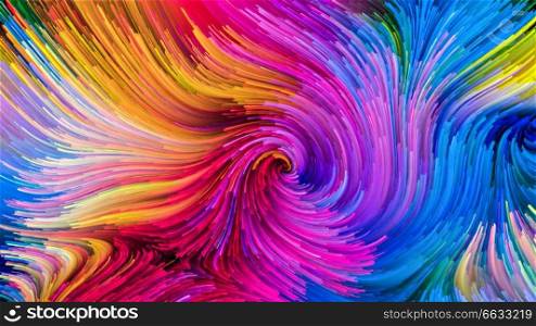 Color In Motion series. Background composition of liquid paint pattern on the subject of design, creativity and imagination to use as wallpaper for screens and devices