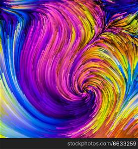 Color In Motion series. Background design of Flowing Paint pattern on the subject of design, creativity and imagination to use as wallpaper for screens and devices