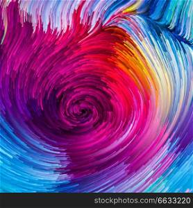 Color In Motion series. Background design of liquid paint pattern on the subject of design, creativity and imagination to use as wallpaper for screens and devices