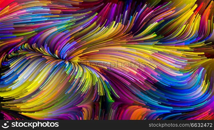Color In Motion series. Composition of liquid paint pattern on the subject of design, creativity and imagination to use as wallpaper for screens and devices