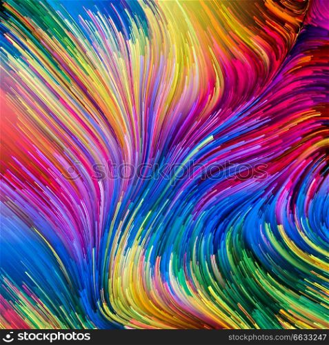 Color In Motion series. Design made of Flowing Paint pattern to serve as backdrop for projects related to design, creativity and imagination to use as wallpaper for screens and devices