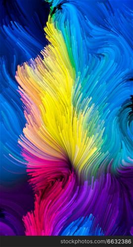 Color In Motion series. Visually attractive backdrop made of liquid paint pattern suitable in layouts on design, creativity and imagination to use as wallpaper for screens and devices