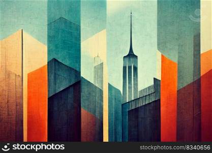 Color intuitions from New York. Abstract architecture in New York City. Digital art