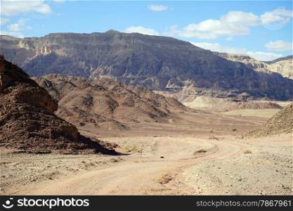 Color mountain in Timna park in Negev desert, Israel