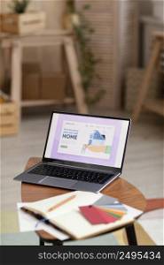 color palette laptop with book home renovation