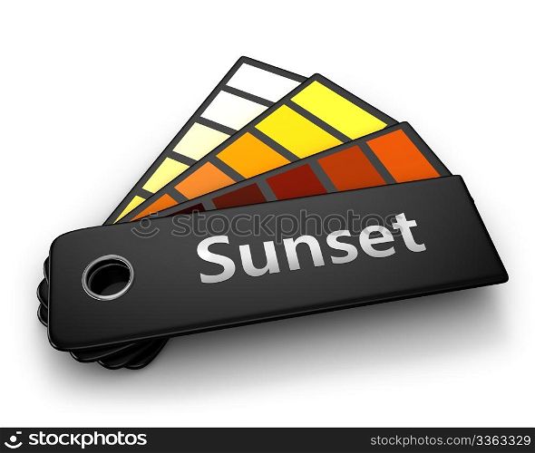 Color palette of sunset isolated on white background