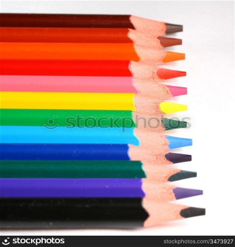 color pencil pallete macro close up