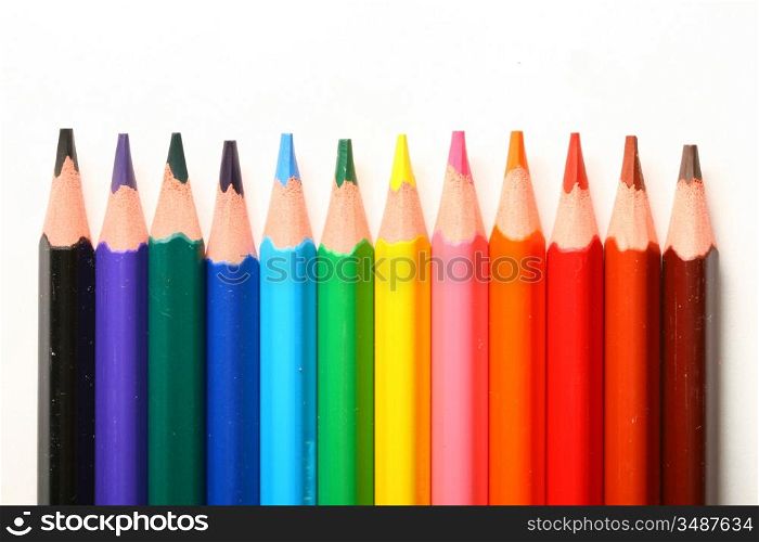 color pencil pallete macro close up