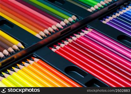 Color pencils in box