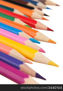 color pencils isolated on a white background