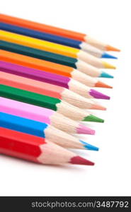 color pencils isolated on a white background