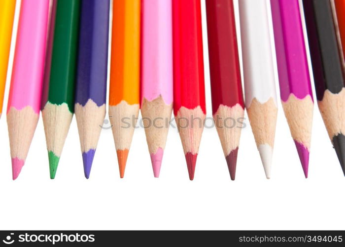 color pencils isolated on a white background