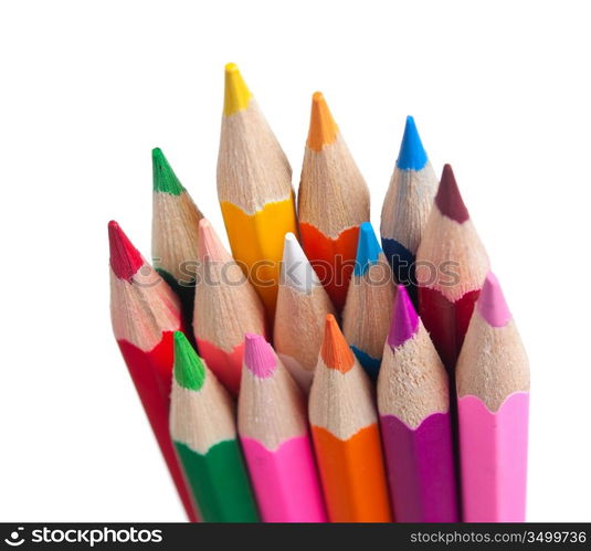 color pencils isolated on a white background